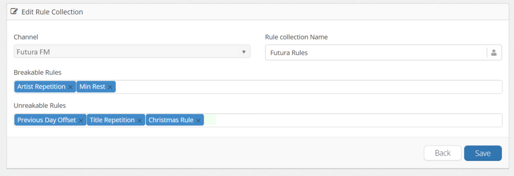 Sometimes, different shows call for different rules. Adding a Rule Collection helps to collect rules and group them together.